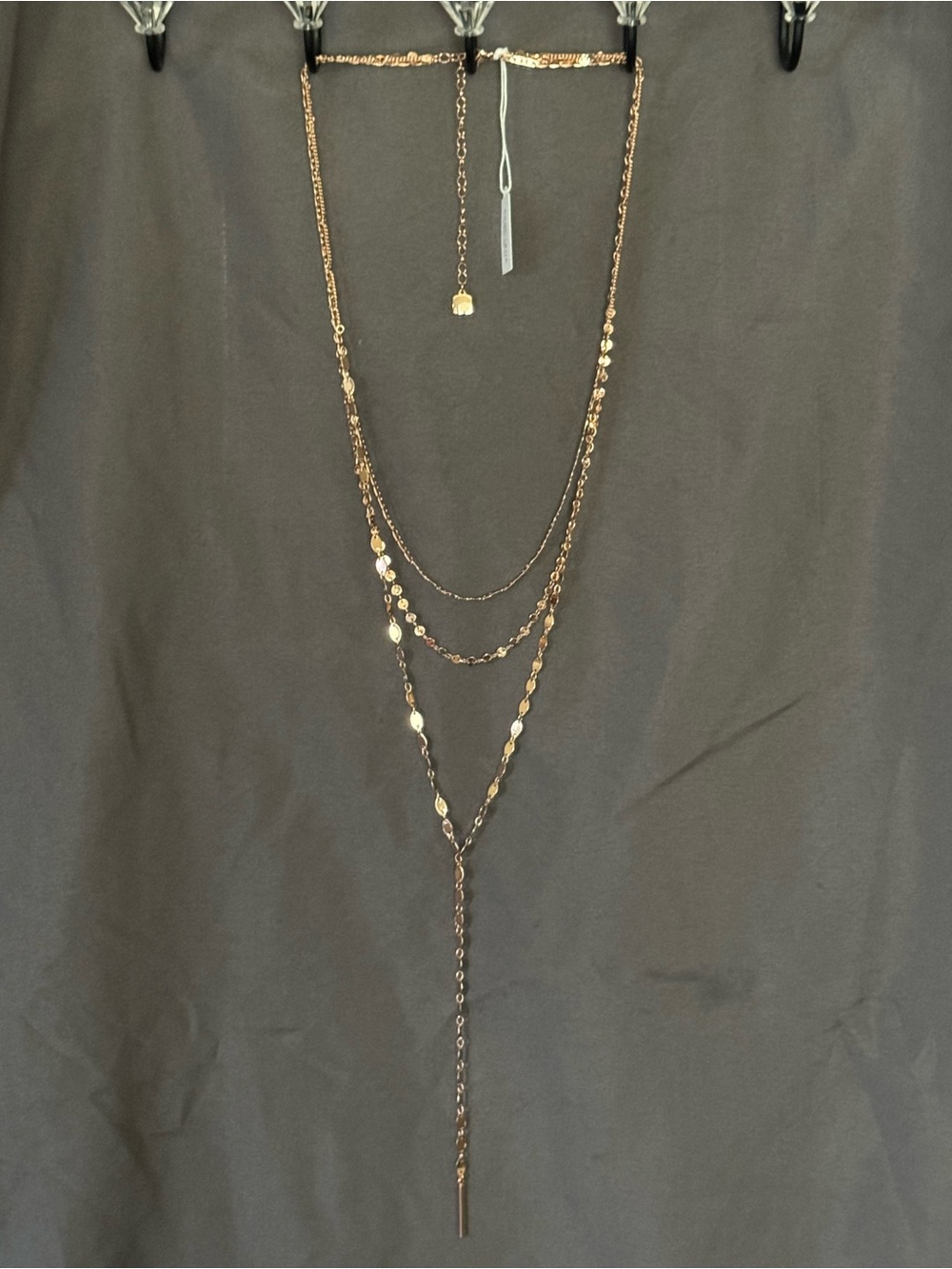 Park Lane Gold Layered Y Necklace with Disc Accents